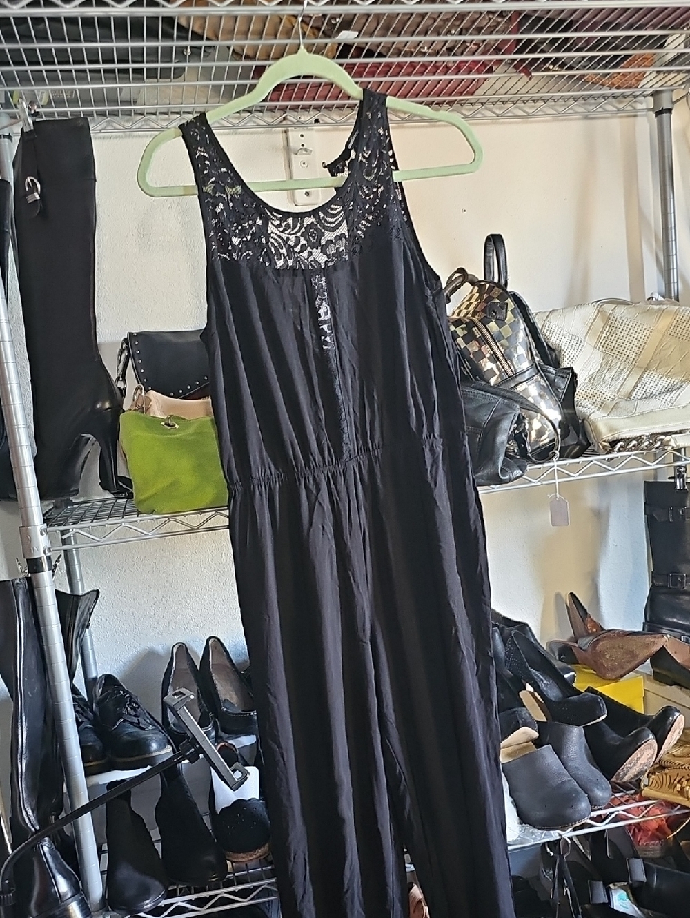 Ambiance Black Lace Yoke Jumpsuit